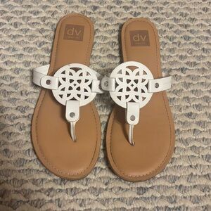 DV by Dolce Vita Women's White and Tan Sandals